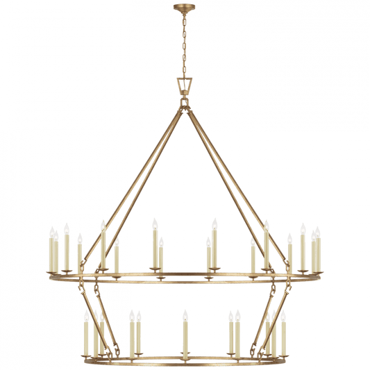 Visual Comfort Signature Darlana Grande Two Tier Chandelier Gilded Iron
