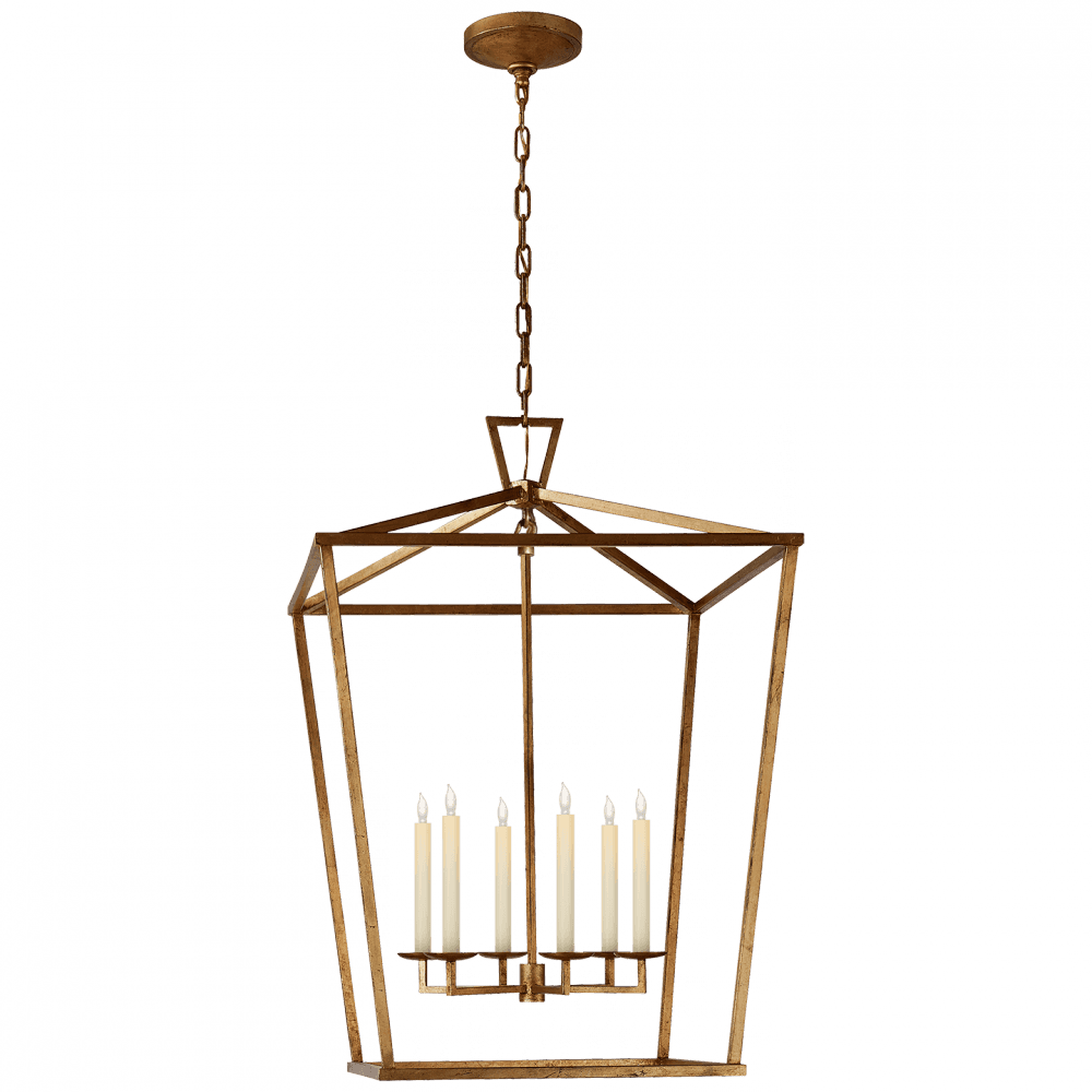Visual Comfort Signature Darlana Lantern Pendant Gilded Iron