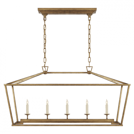 Visual Comfort Signature Darlana Linear Chandelier Aged Iron