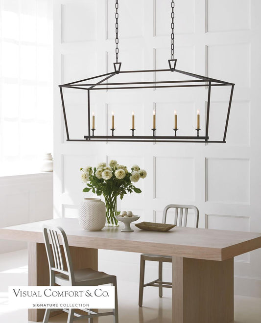 Visual Comfort Signature Darlana Linear Chandelier Gilded Iron