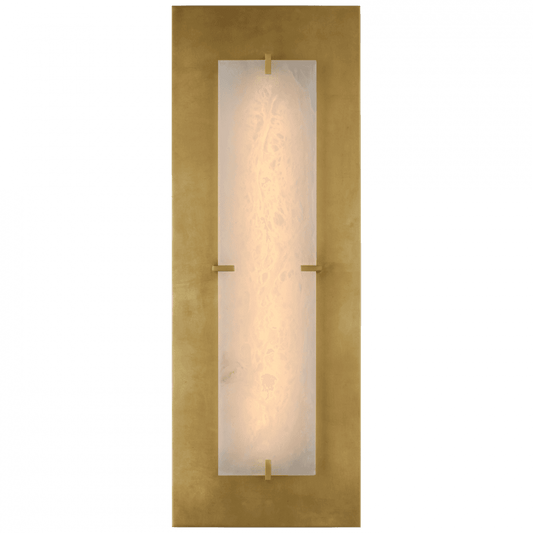 Visual Comfort Signature Dominica Large Rectangle Sconce Gild and Alabaster