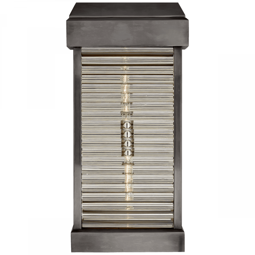 Visual Comfort Signature Dunmore Curved Glass Louver Outdoor Wall Sconce Bronze