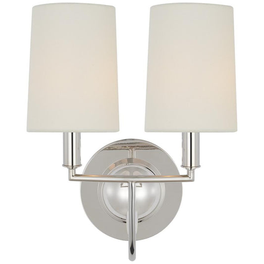 Visual Comfort Signature Elkins Double Wall Sconce Polished Nickel