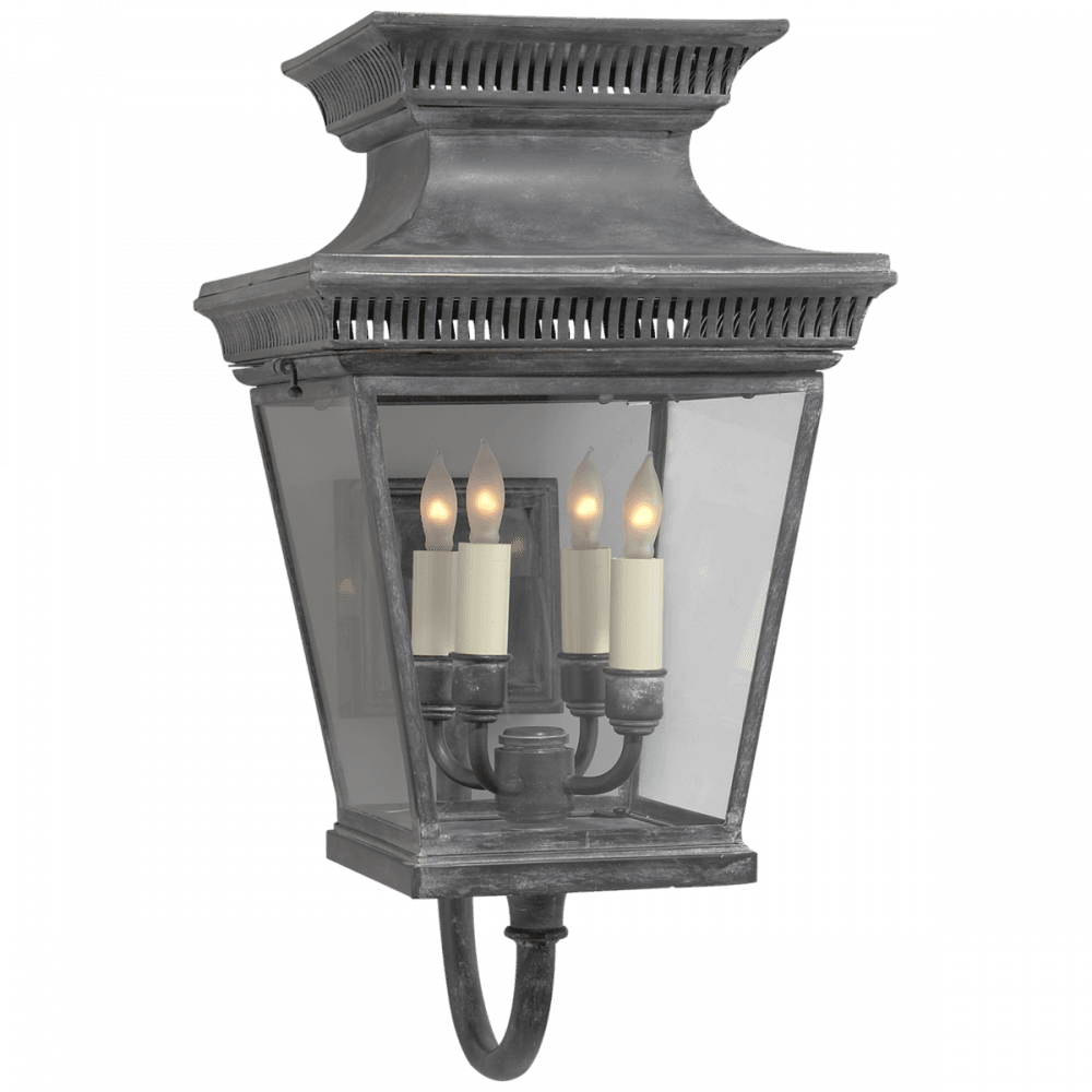 Visual Comfort Signature Elsinore Medium Hanging Lantern Weathered Zinc