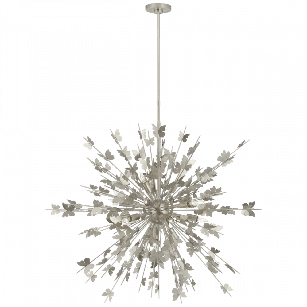 Visual Comfort Signature Farfalle Chandelier Burnished Silver Leaf