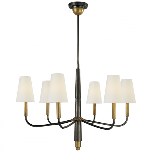 Visual Comfort Signature Farlane Small Chandelier Bronze with Antique Brass