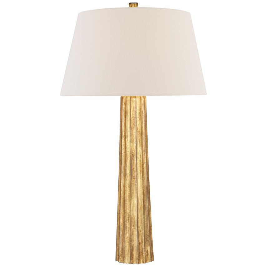 Visual Comfort Signature Fluted Spire Large Cordless Table Lamp Gilded Iron