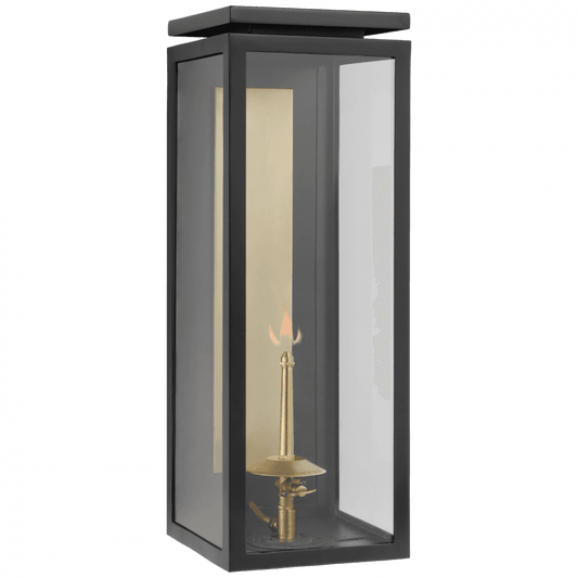 Visual Comfort Signature Fresno Large 3/4 Gas Wall Lantern Matte Black
