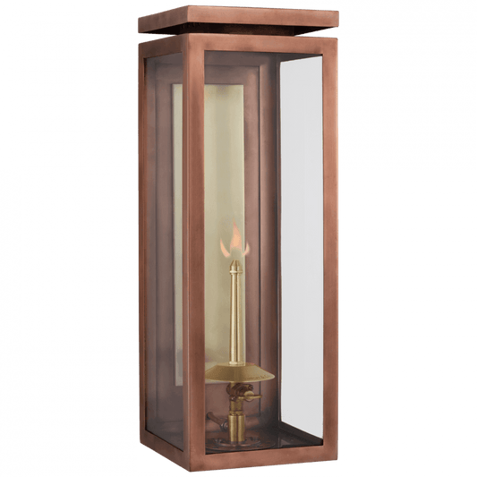 Visual Comfort Signature Fresno Medium 3/4 Gas Wall Lantern Soft Copper