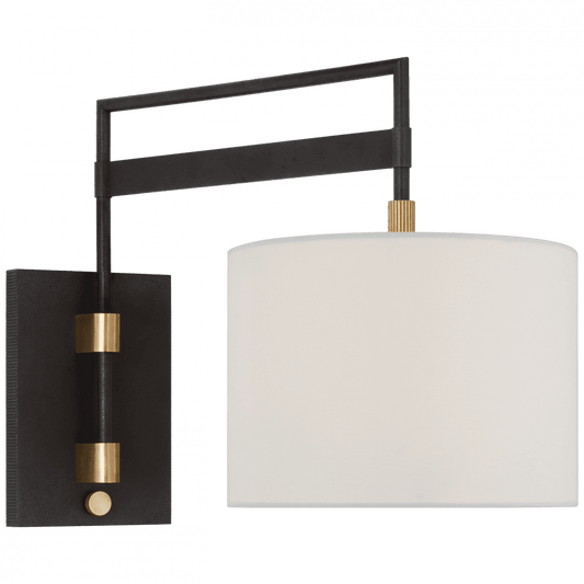 Visual Comfort Signature Gael Medium Articulating Wall Light Warm Iron and Antique Brass