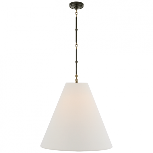 Visual Comfort Signature Goodman Large Hanging Lamp Bronze with Antique Brass