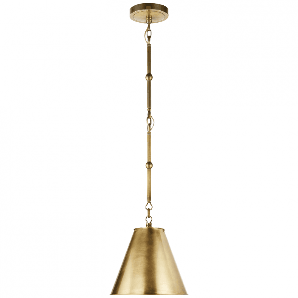 Visual Comfort & Co. Signature Collection Goodman Pendant, 1-Light, Hand-Rubbed Antique Brass, Antique Brass Shade, 10"W (TOB 5089HAB-HAB 2N3D5)