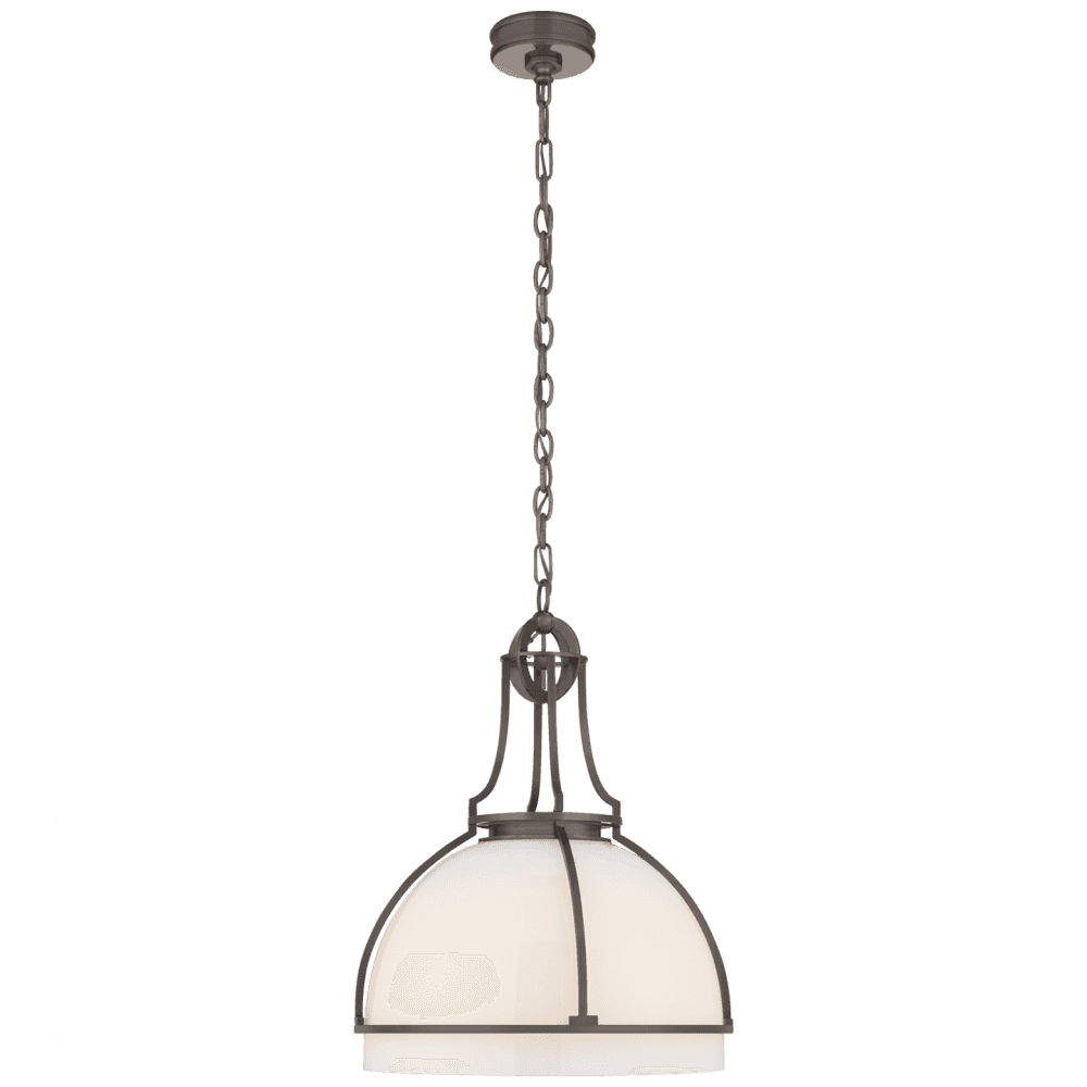 Visual Comfort & Co. Signature Collection Gracie Large Dome Pendant, 1-Light, LED, Bronze, 24.5"H (CHC 5482BZ-WG CTXH1)