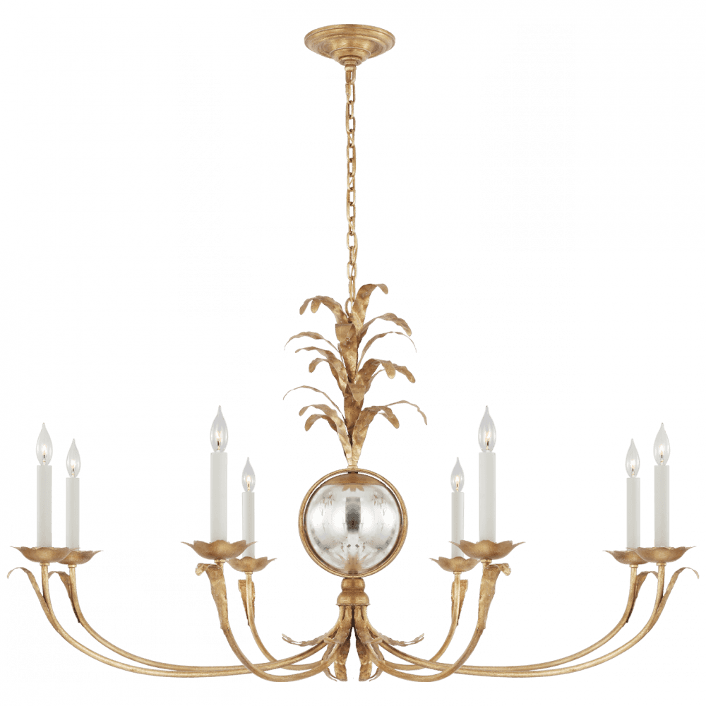 Visual Comfort Signature Gramercy Grande Wide Chandelier Gilded Iron
