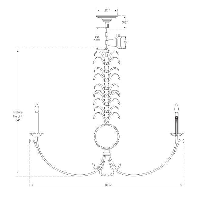 Visual Comfort & Co. Signature Collection Gramercy Large Chandelier, Visual Comfort & Co. Signature Collection CHC 1474GI D6A02