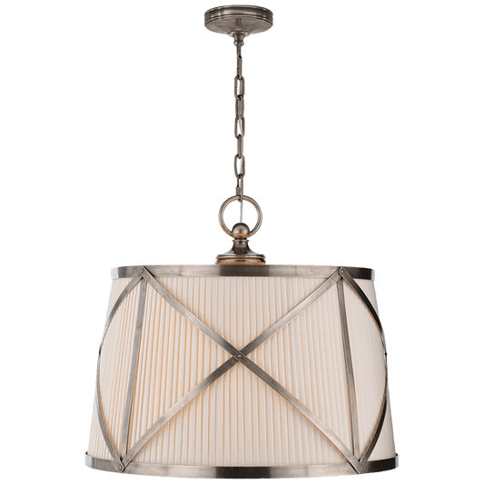 Visual Comfort Signature Grosvenor Drum Shade Pendant Antique Nickel