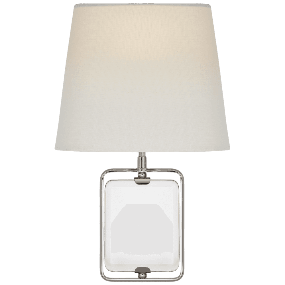 Visual Comfort Signature Henri Framed Jewel Wall Sconce Crystal and Polished Nickel