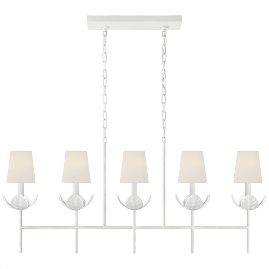 Visual Comfort Signature Illana Linear Chandelier Plaster White