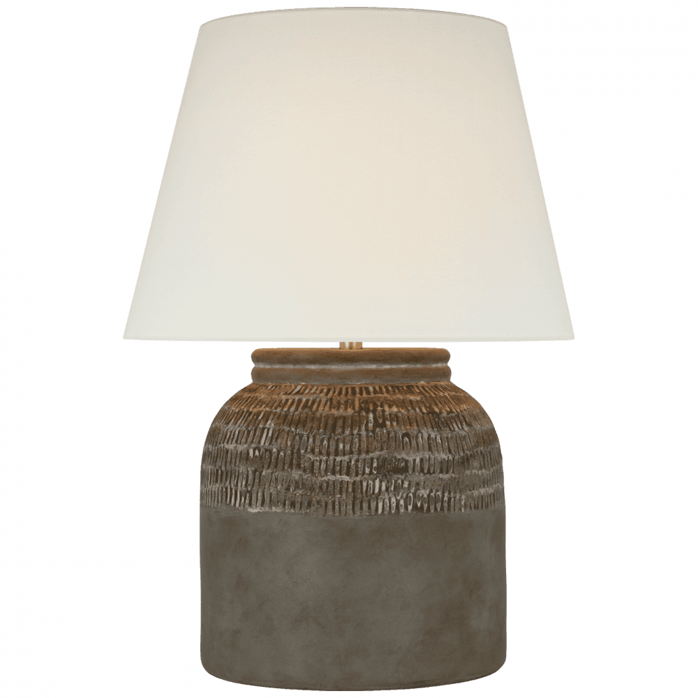 Visual Comfort Signature Indra Medium Table Lamp Silt Grey Ceramic