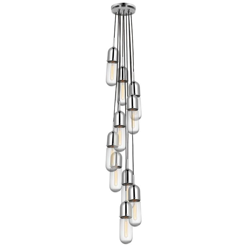 Visual Comfort Signature Junio 10-Light Pendant Polished Nickel