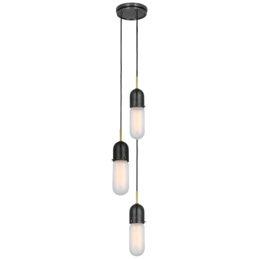Visual Comfort Signature Junio 3-Light Pendant Bronze and Brass