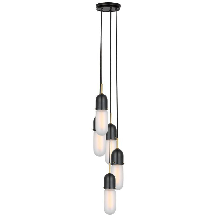 Visual Comfort Signature Junio 5-Light Pendant Bronze and Brass