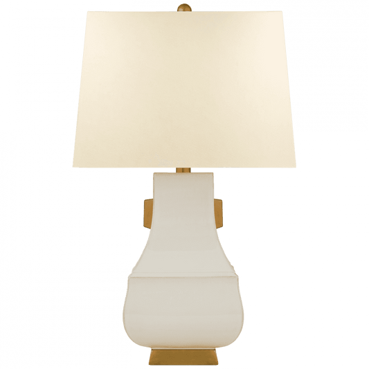 Visual Comfort Signature Kang Jug Large Table Lamp Ivory with Burnt Gold