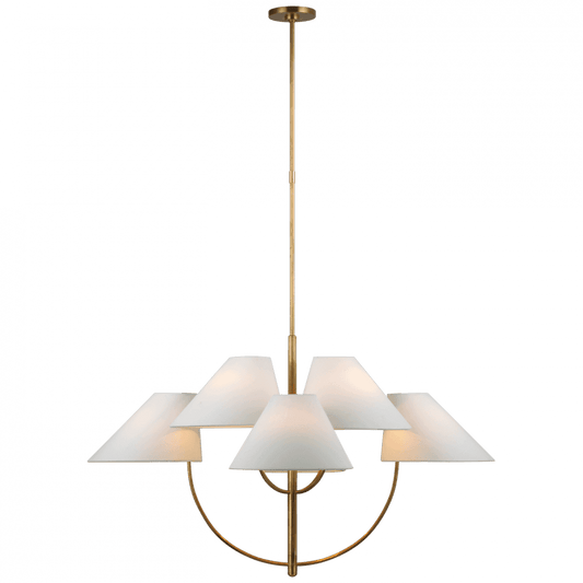 Visual Comfort Signature Kinsley Large Two-Tier Chandelier Soft Brass