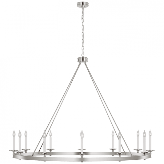 Visual Comfort Signature Launceton Oversized Ring Chandelier Polished Nickel