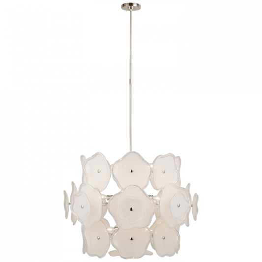 Visual Comfort Signature Leighton Large Barrel Chandelier Polished Nickel
