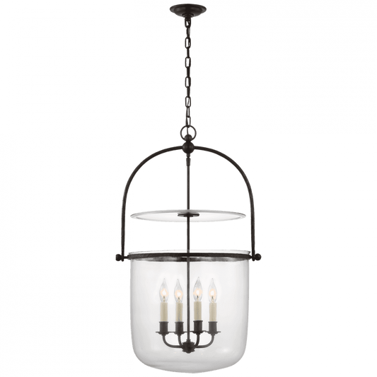 Visual Comfort Signature Lorford Smoke Bell Pendant Gilded Iron