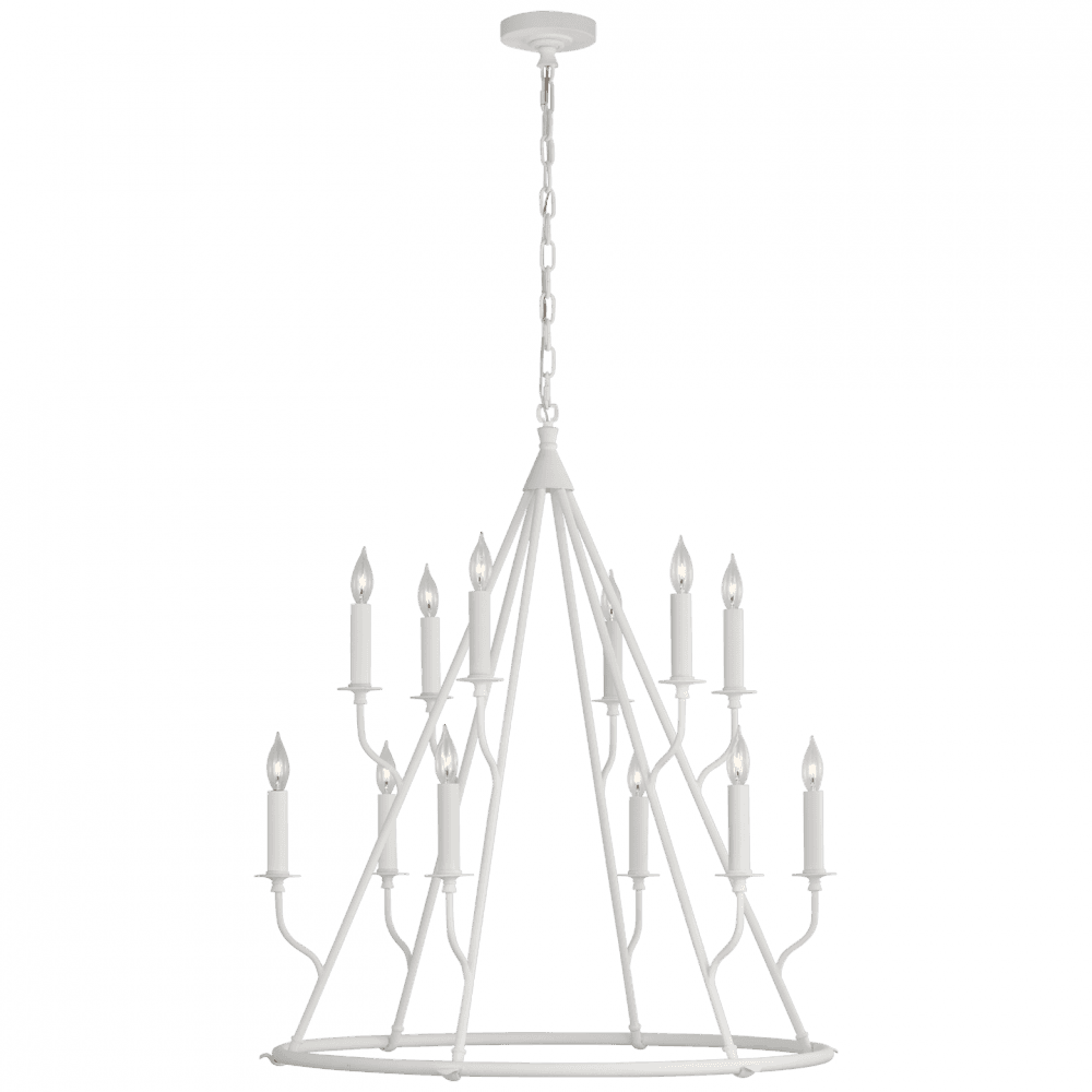 Visual Comfort Signature Lorio Large Chandelier Plaster White