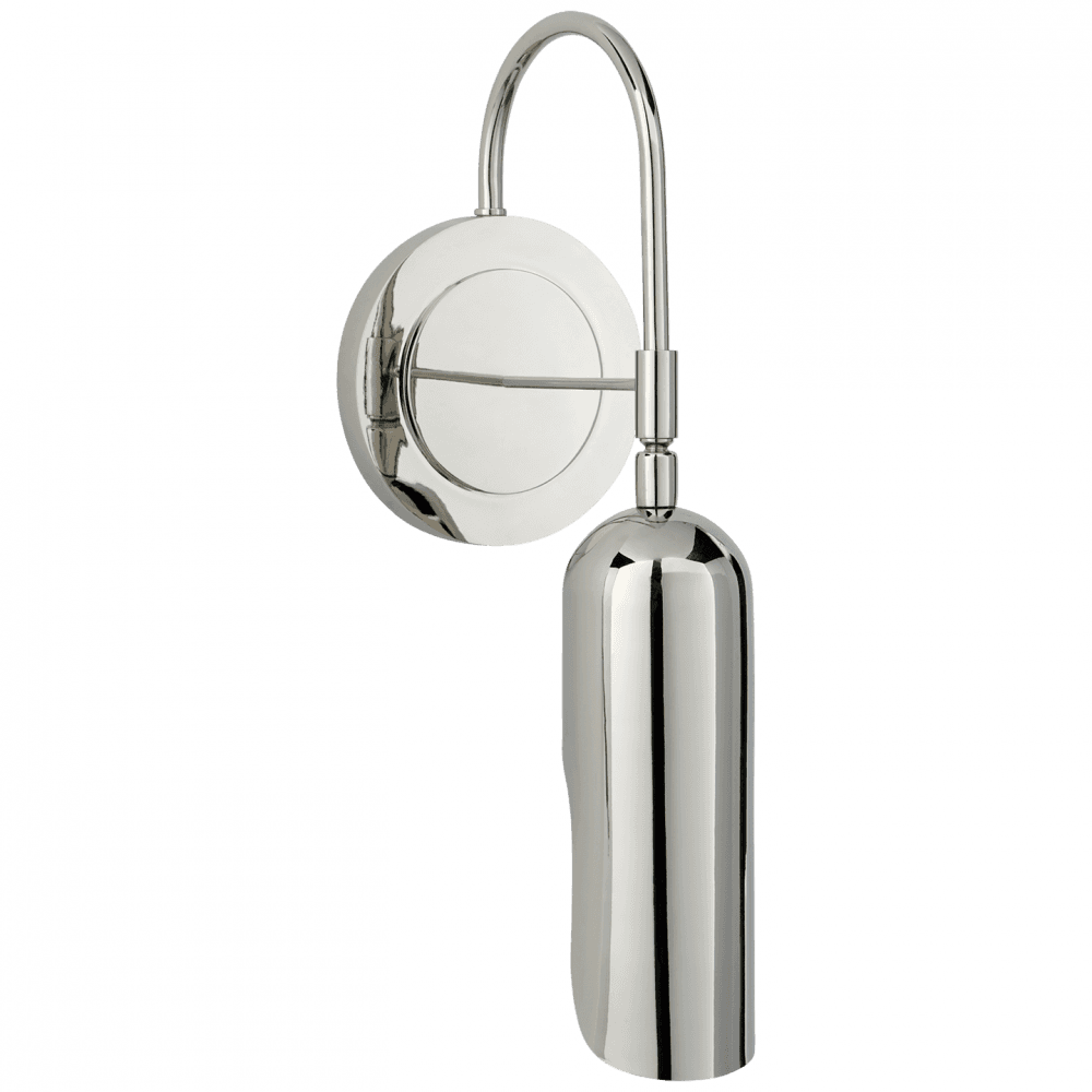 Visual Comfort & Co. Signature Collection Lucien Wall Sconce, 1-Light, Polished Nickel, 15.25"H (KW 2420PN CLW6L)