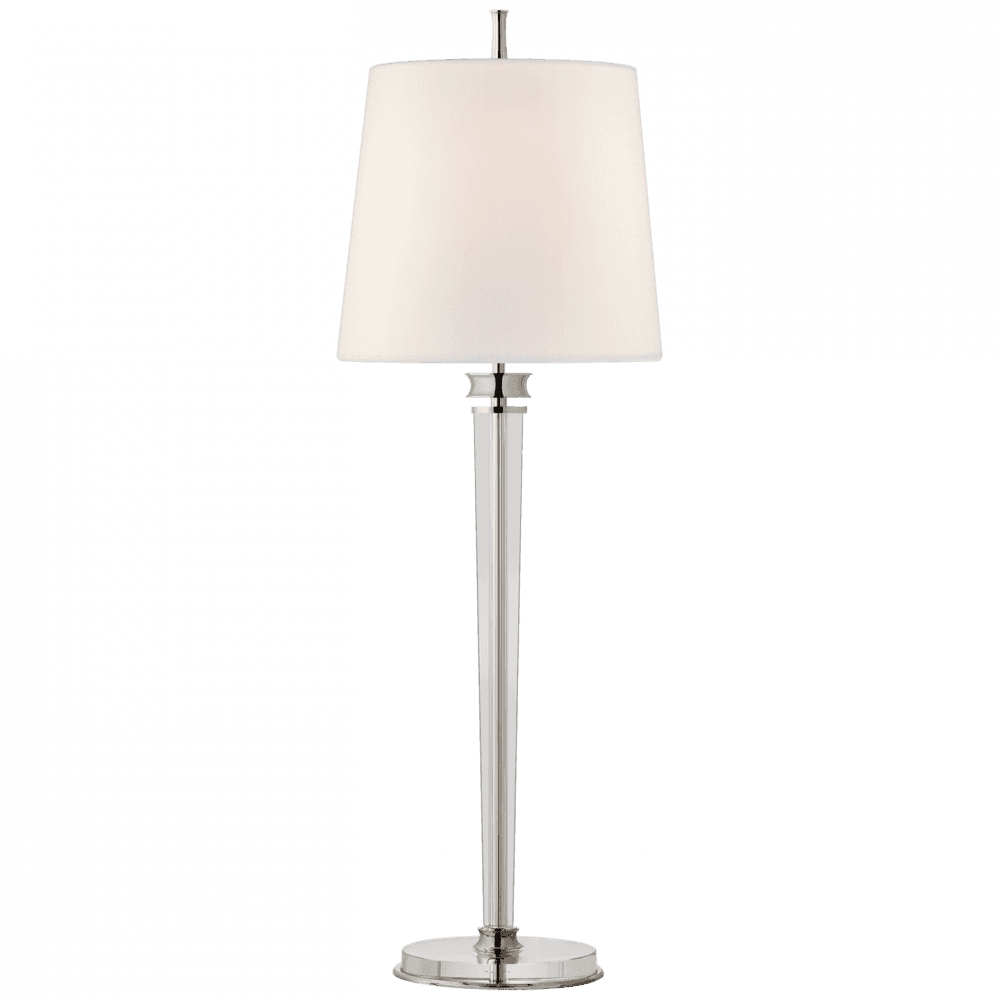 Visual Comfort Signature Lyra Buffet Lamp Polished Nickel and Crystal
