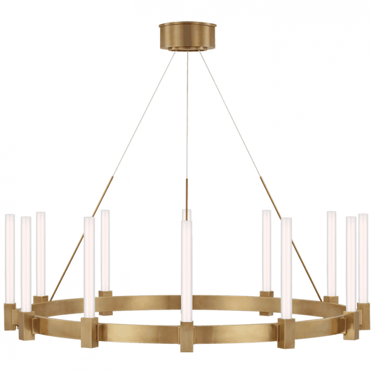 Visual Comfort Signature Mafra Large Chandelier Hand-Rubbed Antique Brass