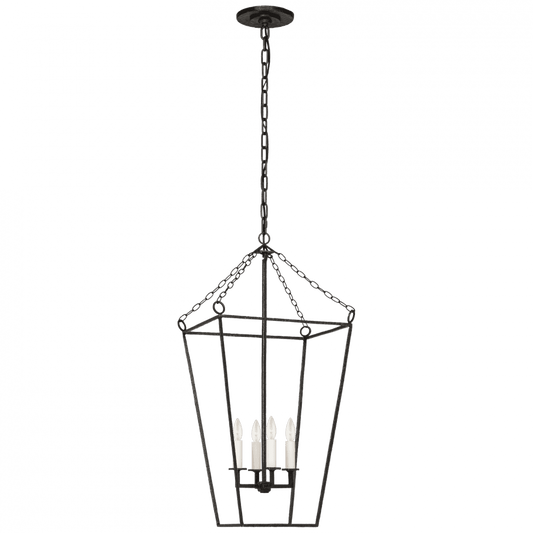 Visual Comfort Signature Malloy Open Frame Forged Lantern Aged Iron