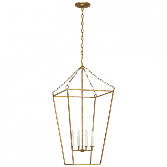 Visual Comfort Signature Malloy Open Frame Forged Lantern Gilded Iron