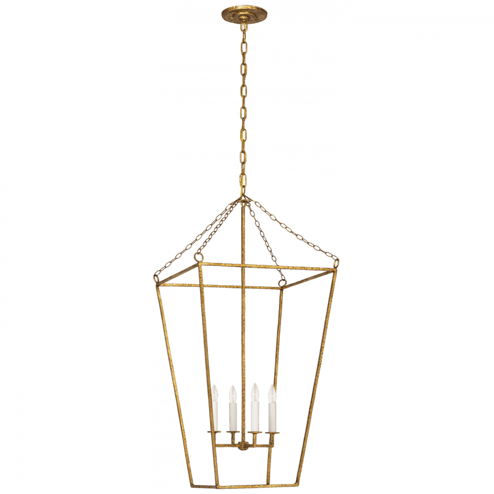 Visual Comfort Signature Malloy Open Frame Forged Lantern Gilded Iron