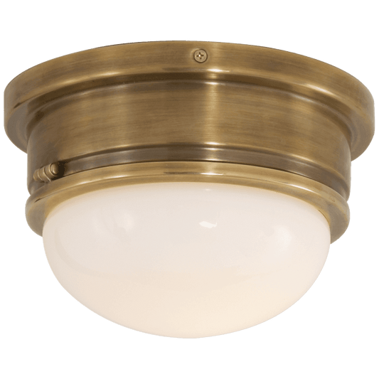 Visual Comfort Signature Marine Flush Mount Hand-Rubbed Antique Brass