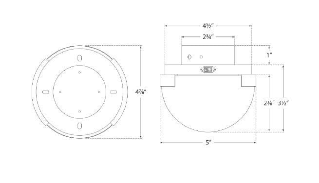 Visual Comfort & Co. Signature Collection Melange Flush Mount, LED, Polished Nickel, Alabaster, 5"W (KW 4011PN-ALB CLU7N)