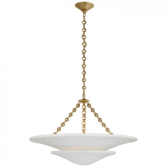 Visual Comfort Signature Mollino Medium Tiered Chandelier Hand-Rubbed Antique Brass