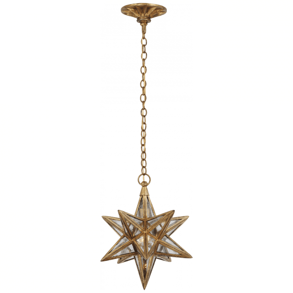 Visual Comfort Signature Moravian Small Star Lantern Gilded Iron