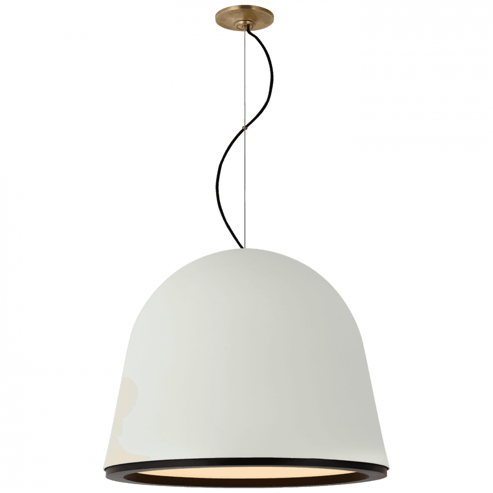 Visual Comfort Signature Murphy Large Pendant Plaster White and Matte Black