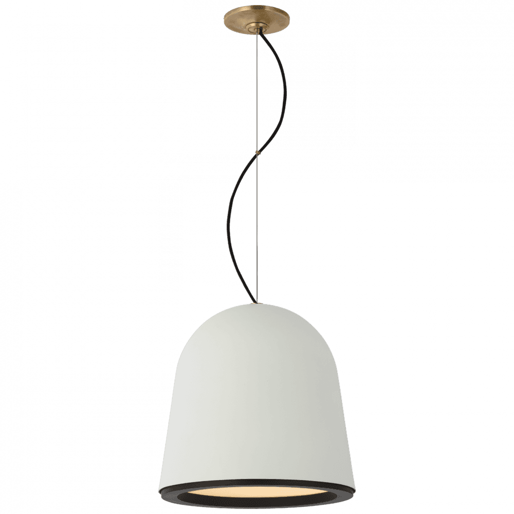 Visual Comfort Signature Murphy Pendant Plaster White and Dark Teak