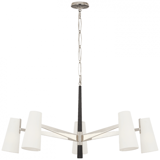 Visual Comfort Signature Olina 44 Polished Nickel and Ebony
