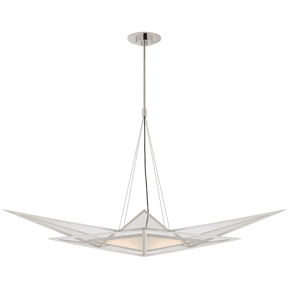 Visual Comfort Signature Ori Linear Chandelier Polished Nickel