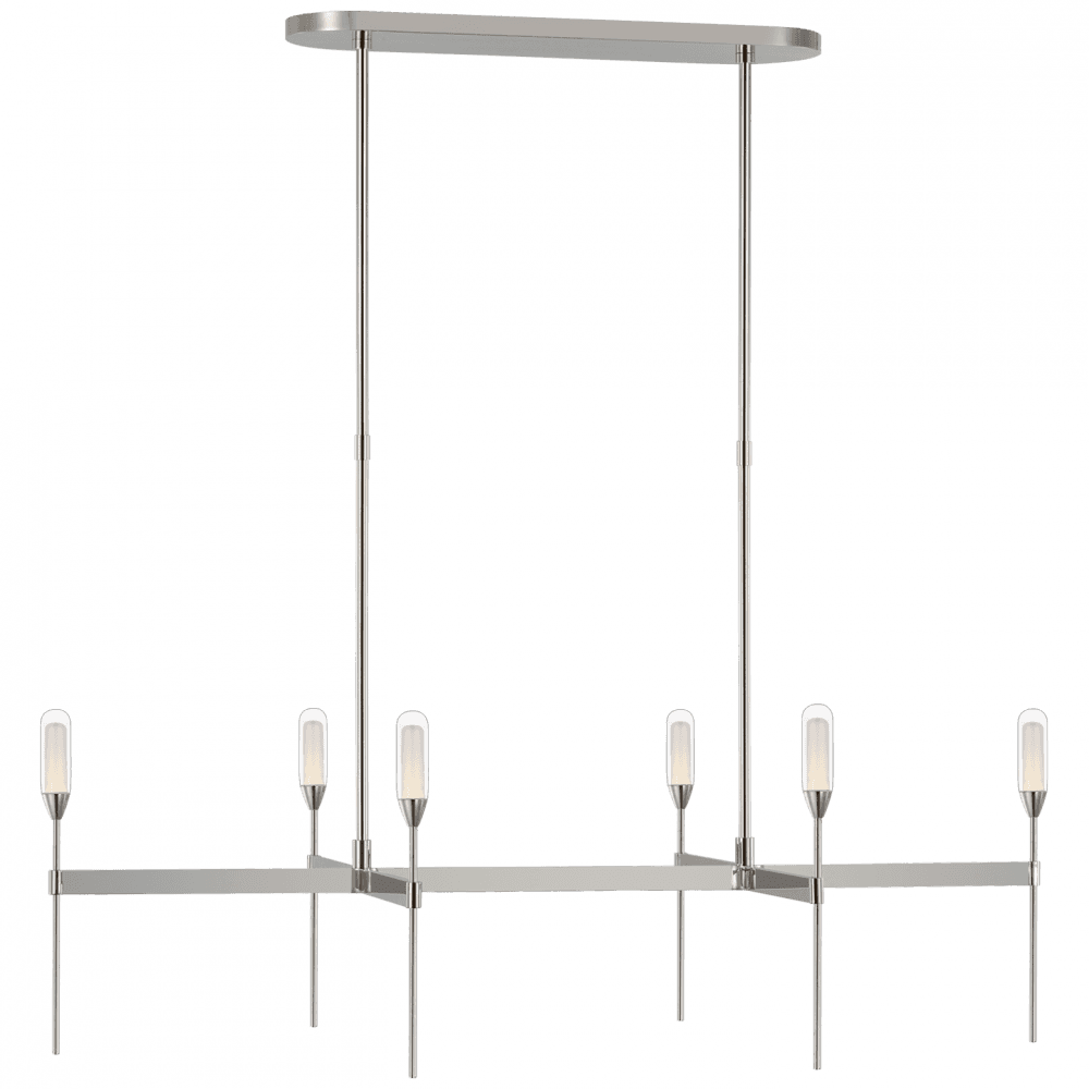 Visual Comfort Signature Overture Medium Uplight Linear Chandelier Polished Nickel