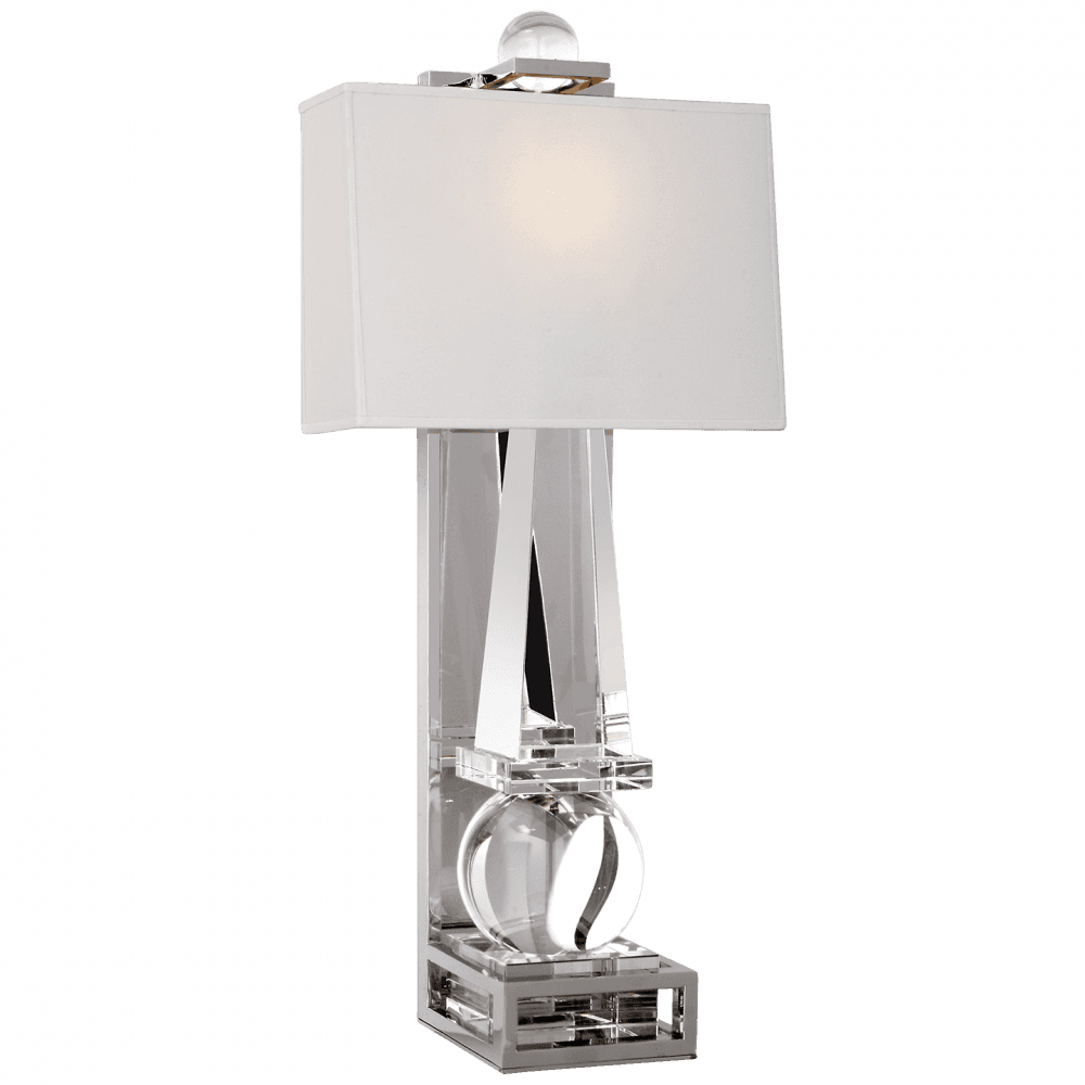 Visual Comfort Signature Paladin Obelisk Wall Sconce Crystal with Polished Nickel