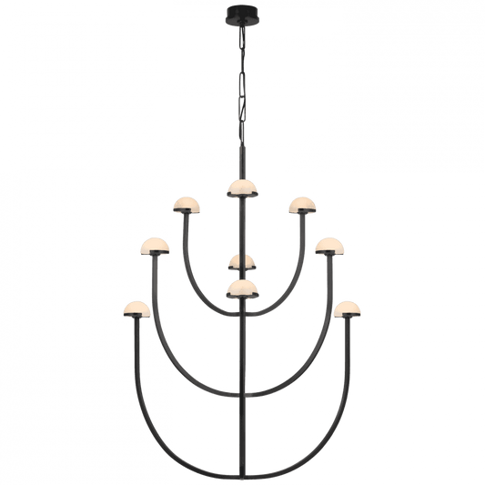 Visual Comfort Signature Pedra X-Large Three-Tier Chandelier Bronze