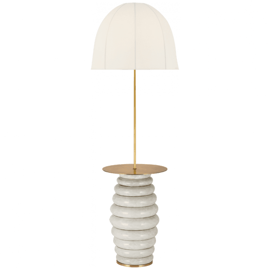 Visual Comfort Signature Phoebe Extra Large Tray Table Floor Lamp Antiqued White
